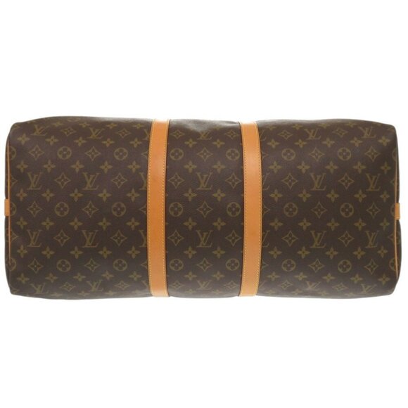 LOUIS VUITTON Brown Monogram Keepall Bandouliere 55 Boston Bag - Picture 4 of 11